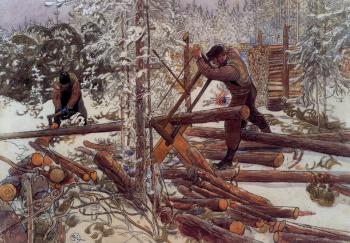 卡爾 拉爾森 Woodcutters in the forest